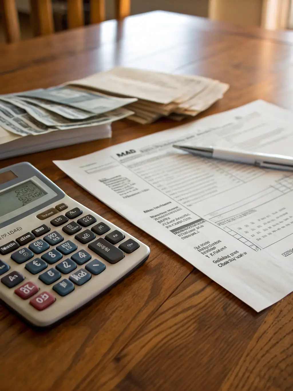 An organized set of financial documents ready for tax submission, emphasizing Shoebox Bookkeeping's preparation services.
